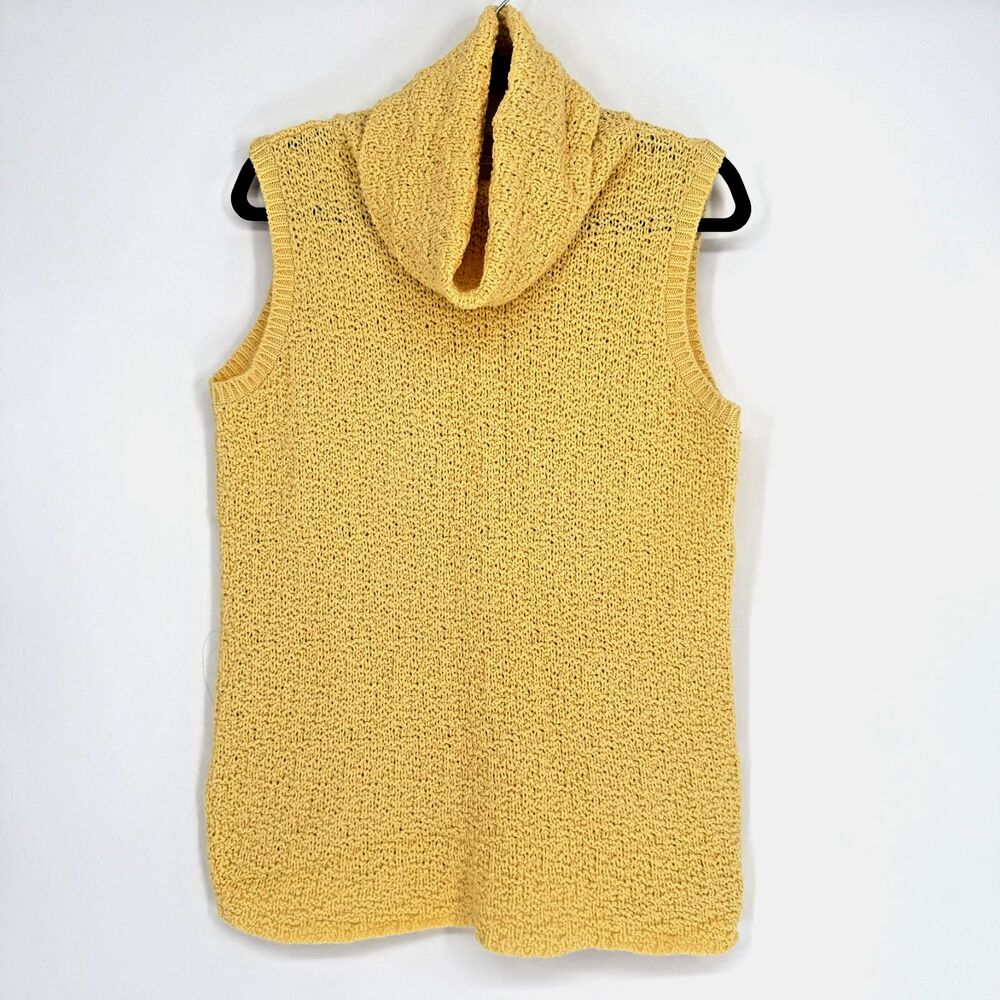 A Knitch Above Butter Yellow Sleeveless Knit Sweater Size XL Preppy Cowl Neck